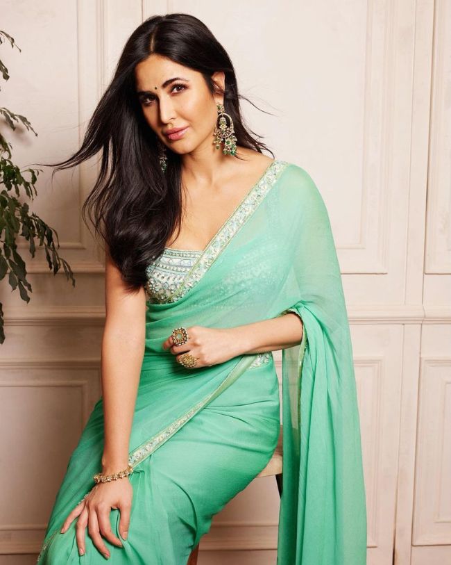 Green Saree Diwali